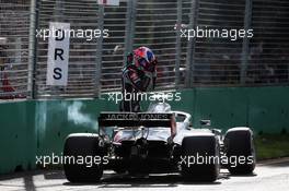 Romain Grosjean (FRA) Haas F1 Team VF-18 retired from the race. 25.03.2018. Formula 1 World Championship, Rd 1, Australian Grand Prix, Albert Park, Melbourne, Australia, Race Day.