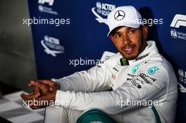 Lewis Hamilton (GBR) Mercedes AMG F1 celebrates his pole position in qualifying parc ferme. 24.03.2018. Formula 1 World Championship, Rd 1, Australian Grand Prix, Albert Park, Melbourne, Australia, Qualifying Day.