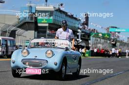 Sergio Perez (MEX) Sahara Force India F1 on the drivers parade. 25.03.2018. Formula 1 World Championship, Rd 1, Australian Grand Prix, Albert Park, Melbourne, Australia, Race Day.