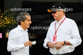 (L to R): Alain Prost (FRA) Renault Sport F1 Team Special Advisor with Jerome Stoll (FRA) Renault Sport F1 President. 25.03.2018. Formula 1 World Championship, Rd 1, Australian Grand Prix, Albert Park, Melbourne, Australia, Race Day.