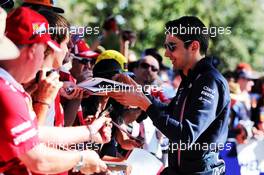 Esteban Ocon (FRA) Sahara Force India F1 Team signs autographs for the fans. 25.03.2018. Formula 1 World Championship, Rd 1, Australian Grand Prix, Albert Park, Melbourne, Australia, Race Day.