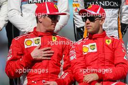 Kimi Raikkonen (FIN) Scuderia Ferrari and Sebastian Vettel (GER) Scuderia Ferrari  25.03.2018. Formula 1 World Championship, Rd 1, Australian Grand Prix, Albert Park, Melbourne, Australia, Race Day.