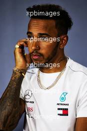 Lewis Hamilton (GBR) Mercedes AMG F1 in the FIA Press Conference. 22.03.2018. Formula 1 World Championship, Rd 1, Australian Grand Prix, Albert Park, Melbourne, Australia, Preparation Day.