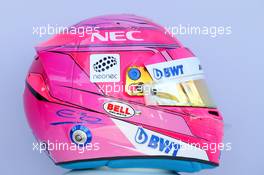 The helmet of Esteban Ocon (FRA) Sahara Force India F1 Team. 22.03.2018. Formula 1 World Championship, Rd 1, Australian Grand Prix, Albert Park, Melbourne, Australia, Preparation Day.