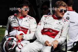 (L to R): Charles Leclerc (MON) Sauber F1 Team with Marcus Ericsson (SWE) Sauber F1 Team. 22.03.2018. Formula 1 World Championship, Rd 1, Australian Grand Prix, Albert Park, Melbourne, Australia, Preparation Day.