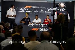 The FIA Press Conference Daniel Ricciardo (AUS) Red Bull Racing; Lewis Hamilton (GBR) Mercedes AMG F1; Sebastian Vettel (GER) Ferrari. 22.03.2018. Formula 1 World Championship, Rd 1, Australian Grand Prix, Albert Park, Melbourne, Australia, Preparation Day.