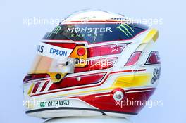 The helmet of Lewis Hamilton (GBR) Mercedes AMG F1. 22.03.2018. Formula 1 World Championship, Rd 1, Australian Grand Prix, Albert Park, Melbourne, Australia, Preparation Day.