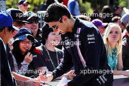 Esteban Ocon (FRA) Sahara Force India F1 Team signs autographs for the fans. 22.03.2018. Formula 1 World Championship, Rd 1, Australian Grand Prix, Albert Park, Melbourne, Australia, Preparation Day.