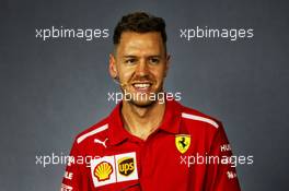 Sebastian Vettel (GER) Ferrari in the FIA Press Conference. 22.03.2018. Formula 1 World Championship, Rd 1, Australian Grand Prix, Albert Park, Melbourne, Australia, Preparation Day.
