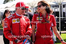 (L to R): Kimi Raikkonen (FIN) Ferrari with Stefania Bocchi (ITA) Ferrari Press Officer. 22.03.2018. Formula 1 World Championship, Rd 1, Australian Grand Prix, Albert Park, Melbourne, Australia, Preparation Day.