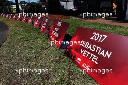 Atmosphere - Australian GP winners. 21.03.2018. Formula 1 World Championship, Rd 1, Australian Grand Prix, Albert Park, Melbourne, Australia, Preparation Day.