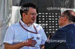 (L to R): Nicholas Tombazis (GRE) FIA Head of Single-Seater Technical Matters with Luca Colajanni (ITA) Formula One Senior Communications Officer. 21.03.2018. Formula 1 World Championship, Rd 1, Australian Grand Prix, Albert Park, Melbourne, Australia, Preparation Day.