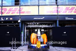 McLaren MCL33 nosecone outside the pit garages. 21.03.2018. Formula 1 World Championship, Rd 1, Australian Grand Prix, Albert Park, Melbourne, Australia, Preparation Day.