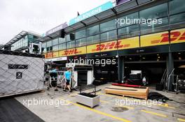 Mercedes AMG F1 pit garages. 21.03.2018. Formula 1 World Championship, Rd 1, Australian Grand Prix, Albert Park, Melbourne, Australia, Preparation Day.