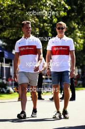 Marcus Ericsson (SWE) Sauber F1 Team (Right). 21.03.2018. Formula 1 World Championship, Rd 1, Australian Grand Prix, Albert Park, Melbourne, Australia, Preparation Day.