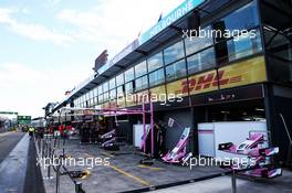 Sahara Force India F1 Team pit garages. 21.03.2018. Formula 1 World Championship, Rd 1, Australian Grand Prix, Albert Park, Melbourne, Australia, Preparation Day.