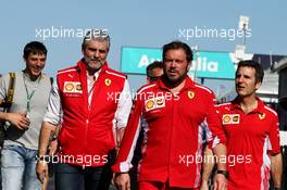 (L to R): Maurizio Arrivabene (ITA) Ferrari Team Principal and Gino Rosato (CDN) Ferrari. 21.03.2018. Formula 1 World Championship, Rd 1, Australian Grand Prix, Albert Park, Melbourne, Australia, Preparation Day.