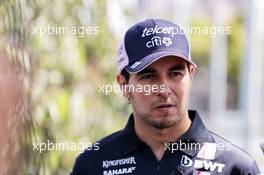 Sergio Perez (MEX) Sahara Force India F1. 21.03.2018. Formula 1 World Championship, Rd 1, Australian Grand Prix, Albert Park, Melbourne, Australia, Preparation Day.