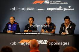 The FIA Press Conference (L to R): Franz Tost (AUT) Scuderia Toro Rosso Team Principal; Toyoharu Tanabe (JPN) Honda F1 Technical Director; Christian Horner (GBR) Red Bull Racing Team Principal; Toto Wolff (GER) Mercedes AMG F1 Shareholder and Executive Director. 29.06.2018. Formula 1 World Championship, Rd 9, Austrian Grand Prix, Spielberg, Austria, Practice Day.