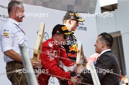 Kimi Raikkonen (FIN) Ferrari celebrates his second position on the podium. 01.07.2018. Formula 1 World Championship, Rd 9, Austrian Grand Prix, Spielberg, Austria, Race Day.