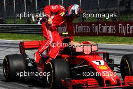 Kimi Raikkonen (FIN) Ferrari SF71H in parc ferme. 01.07.2018. Formula 1 World Championship, Rd 9, Austrian Grand Prix, Spielberg, Austria, Race Day.