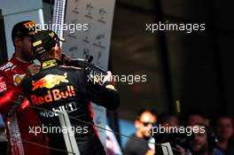 race winner Max Verstappen (NLD) Red Bull Racing celebrates on the podium. 01.07.2018. Formula 1 World Championship, Rd 9, Austrian Grand Prix, Spielberg, Austria, Race Day.