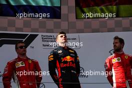 The podium (L to R): Kimi Raikkonen (FIN) Ferrari, second; Max Verstappen (NLD) Red Bull Racing, race winner; Sebastian Vettel (GER) Ferrari, third. 01.07.2018. Formula 1 World Championship, Rd 9, Austrian Grand Prix, Spielberg, Austria, Race Day.