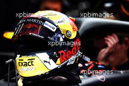 The helmet of Max Verstappen (NLD) Red Bull Racing RB14. 30.06.2018. Formula 1 World Championship, Rd 9, Austrian Grand Prix, Spielberg, Austria, Qualifying Day.