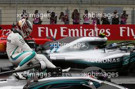 Lewis Hamilton (GBR) Mercedes AMG F1 W09 and Valtteri Bottas (FIN) Mercedes AMG F1. 30.06.2018. Formula 1 World Championship, Rd 9, Austrian Grand Prix, Spielberg, Austria, Qualifying Day.