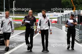 Romain Grosjean (FRA) Haas F1 Team walks the circuit with the team. 28.06.2018. Formula 1 World Championship, Rd 9, Austrian Grand Prix, Spielberg, Austria, Preparation Day.