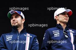 (L to R): Sergio Perez (MEX) Sahara Force India F1 with team mate Esteban Ocon (FRA) Sahara Force India F1 Team. 28.06.2018. Formula 1 World Championship, Rd 9, Austrian Grand Prix, Spielberg, Austria, Preparation Day.