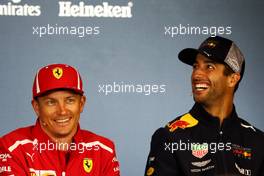 (L to R): Kimi Raikkonen (FIN) Ferrari and Daniel Ricciardo (AUS) Red Bull Racing in the FIA Press Conference. 28.06.2018. Formula 1 World Championship, Rd 9, Austrian Grand Prix, Spielberg, Austria, Preparation Day.