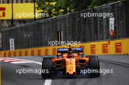 Stoffel Vandoorne (BEL) McLaren MCL33. 27.04.2018. Formula 1 World Championship, Rd 4, Azerbaijan Grand Prix, Baku Street Circuit, Azerbaijan, Practice Day.