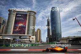 Fernando Alonso (ESP) McLaren MCL33. 27.04.2018. Formula 1 World Championship, Rd 4, Azerbaijan Grand Prix, Baku Street Circuit, Azerbaijan, Practice Day.