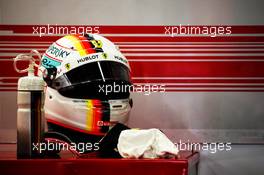 The helmet of Sebastian Vettel (GER) Ferrari. 27.04.2018. Formula 1 World Championship, Rd 4, Azerbaijan Grand Prix, Baku Street Circuit, Azerbaijan, Practice Day.