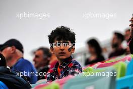 A young fan in the grandstand. 27.04.2018. Formula 1 World Championship, Rd 4, Azerbaijan Grand Prix, Baku Street Circuit, Azerbaijan, Practice Day.
