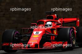 Sebastian Vettel (GER) Ferrari SF71H. 27.04.2018. Formula 1 World Championship, Rd 4, Azerbaijan Grand Prix, Baku Street Circuit, Azerbaijan, Practice Day.