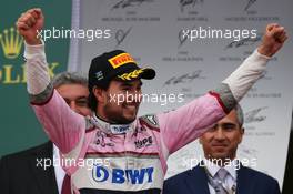 3rd place Sergio Perez (MEX) Sahara Force India F1 VJM11. 29.04.2018. Formula 1 World Championship, Rd 4, Azerbaijan Grand Prix, Baku Street Circuit, Azerbaijan, Race Day.