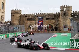 Romain Grosjean (FRA) Haas F1 Team VF-18. 29.04.2018. Formula 1 World Championship, Rd 4, Azerbaijan Grand Prix, Baku Street Circuit, Azerbaijan, Race Day.