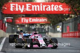 Sergio Perez (MEX) Sahara Force India F1 VJM11. 29.04.2018. Formula 1 World Championship, Rd 4, Azerbaijan Grand Prix, Baku Street Circuit, Azerbaijan, Race Day.