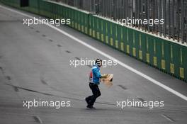 Debis is removed by a marshal from the circuit. 29.04.2018. Formula 1 World Championship, Rd 4, Azerbaijan Grand Prix, Baku Street Circuit, Azerbaijan, Race Day.