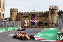 Stoffel Vandoorne (BEL) McLaren MCL33. 29.04.2018. Formula 1 World Championship, Rd 4, Azerbaijan Grand Prix, Baku Street Circuit, Azerbaijan, Race Day.