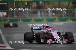 Sergio Perez (MEX) Sahara Force India F1 VJM11. 29.04.2018. Formula 1 World Championship, Rd 4, Azerbaijan Grand Prix, Baku Street Circuit, Azerbaijan, Race Day.