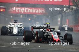 Kevin Magnussen (DEN) Haas VF-18 with damage at the start of the race. 29.04.2018. Formula 1 World Championship, Rd 4, Azerbaijan Grand Prix, Baku Street Circuit, Azerbaijan, Race Day.