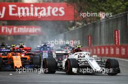 Charles Leclerc (MON) Sauber F1 Team C37. 29.04.2018. Formula 1 World Championship, Rd 4, Azerbaijan Grand Prix, Baku Street Circuit, Azerbaijan, Race Day.