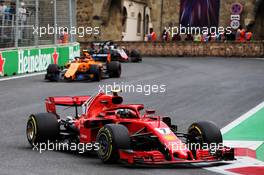 Kimi Raikkonen (FIN) Ferrari SF71H. 29.04.2018. Formula 1 World Championship, Rd 4, Azerbaijan Grand Prix, Baku Street Circuit, Azerbaijan, Race Day.
