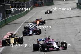Sergio Perez (MEX) Sahara Force India F1 VJM11. 29.04.2018. Formula 1 World Championship, Rd 4, Azerbaijan Grand Prix, Baku Street Circuit, Azerbaijan, Race Day.