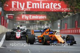 Fernando Alonso (ESP) McLaren MCL33. 29.04.2018. Formula 1 World Championship, Rd 4, Azerbaijan Grand Prix, Baku Street Circuit, Azerbaijan, Race Day.