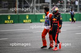 Max Verstappen (NLD) Red Bull Racing retired from the race. 29.04.2018. Formula 1 World Championship, Rd 4, Azerbaijan Grand Prix, Baku Street Circuit, Azerbaijan, Race Day.