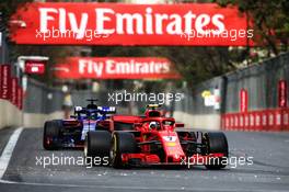 Kimi Raikkonen (FIN) Ferrari SF71H. 29.04.2018. Formula 1 World Championship, Rd 4, Azerbaijan Grand Prix, Baku Street Circuit, Azerbaijan, Race Day.